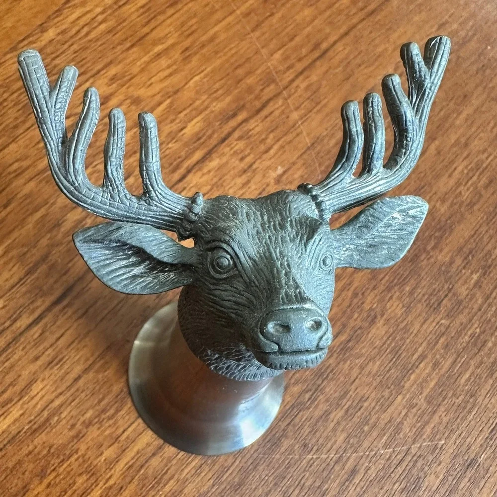 Jagermeister Stag Head Pewter Metal Shot Glass Deer Antler Base
